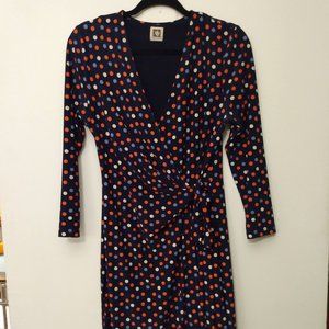 Anne Klein Faux WrapPolka Dot Dress- Medium
